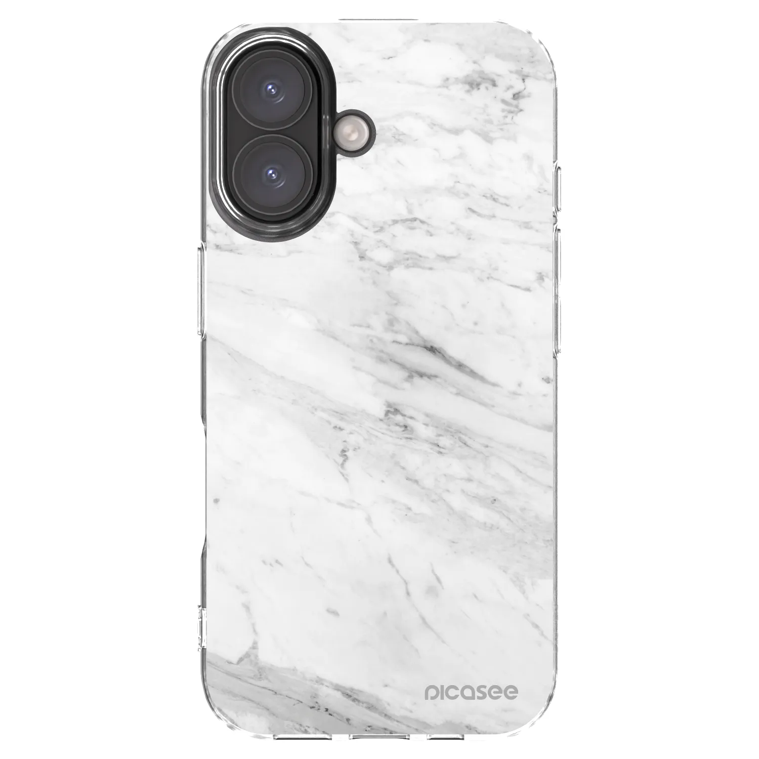 Picasee Apple iPhone 16 Hülle - Transparentes Silikon - White marble