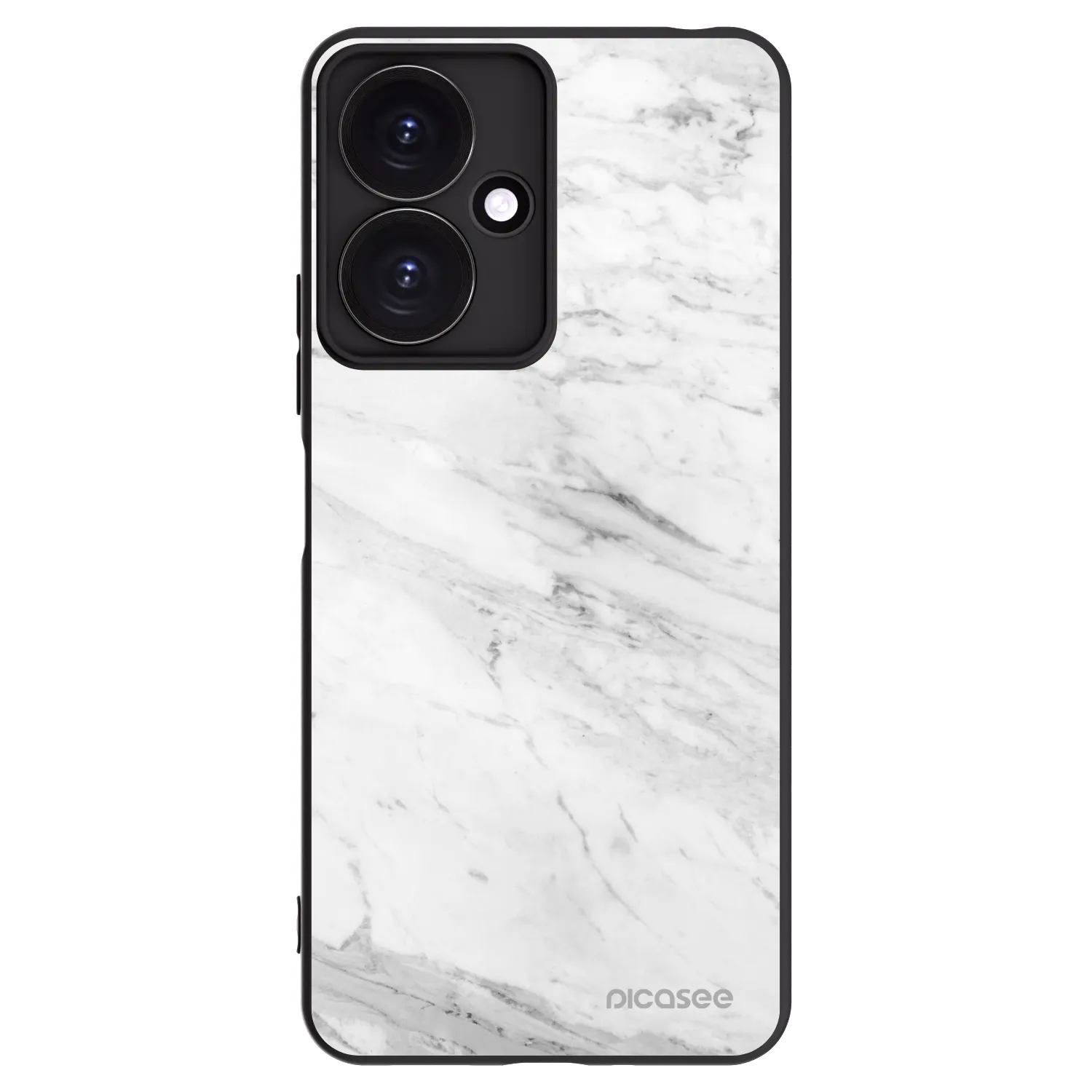 Picasee Xiaomi Redmi 13C 5G Hülle - Schwarzes Silikon - White marble