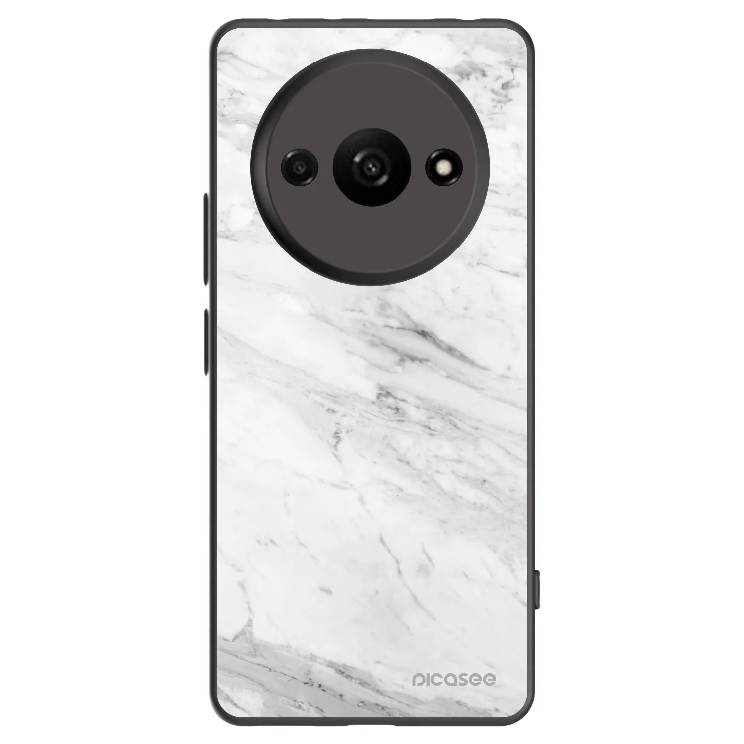 Picasee Xiaomi Redmi A3 Hülle - Schwarzes Silikon - White marble