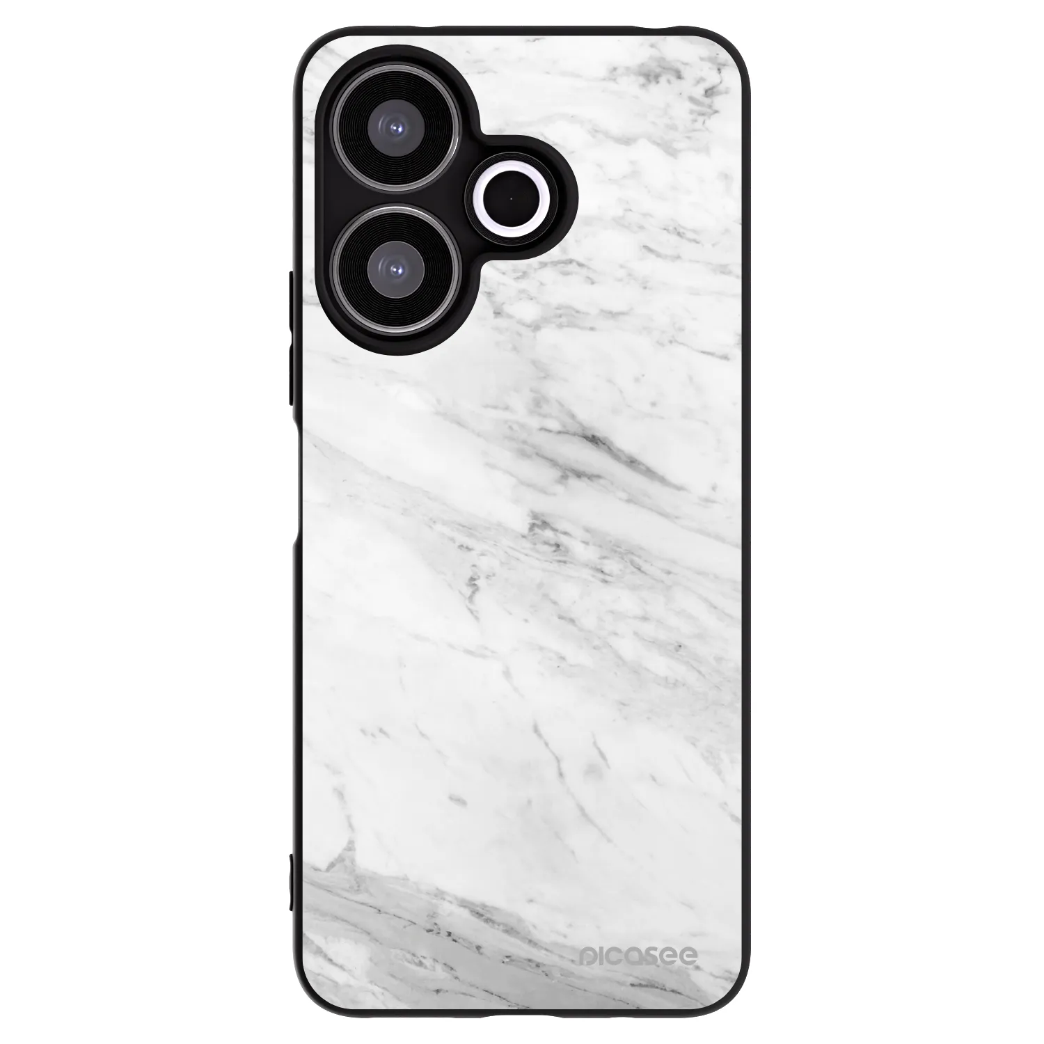 Picasee Xiaomi Redmi 13 4G Hülle - Schwarzes Silikon - White marble
