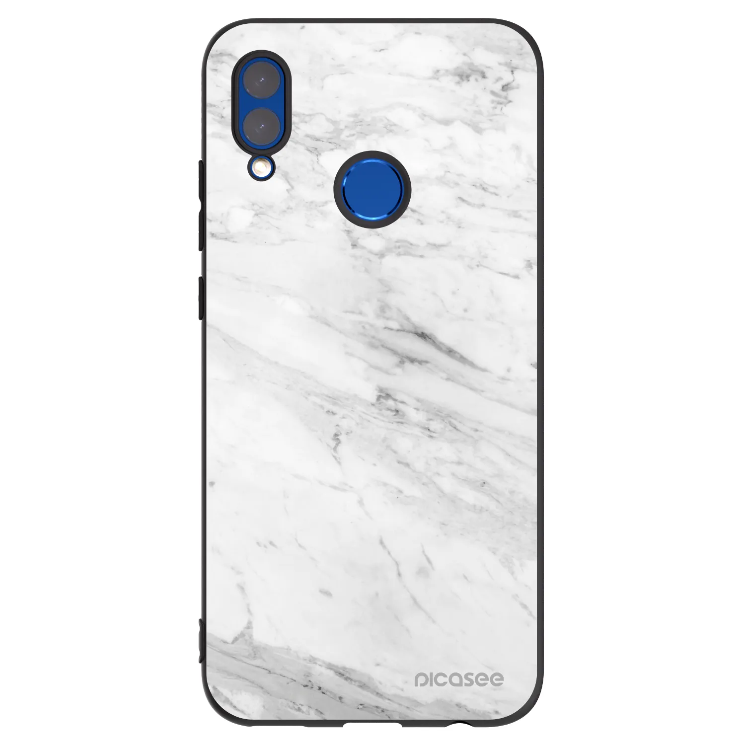 Picasee Huawei P Smart 2019 Hülle - Schwarzes Silikon - White marble