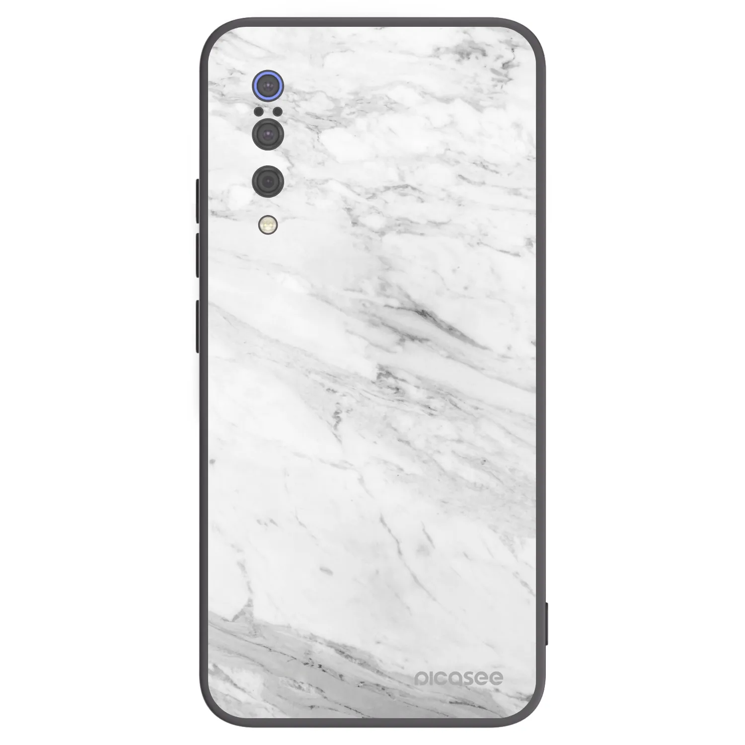 Picasee Xiaomi Mi 9 Hülle - Schwarzes Silikon - White marble