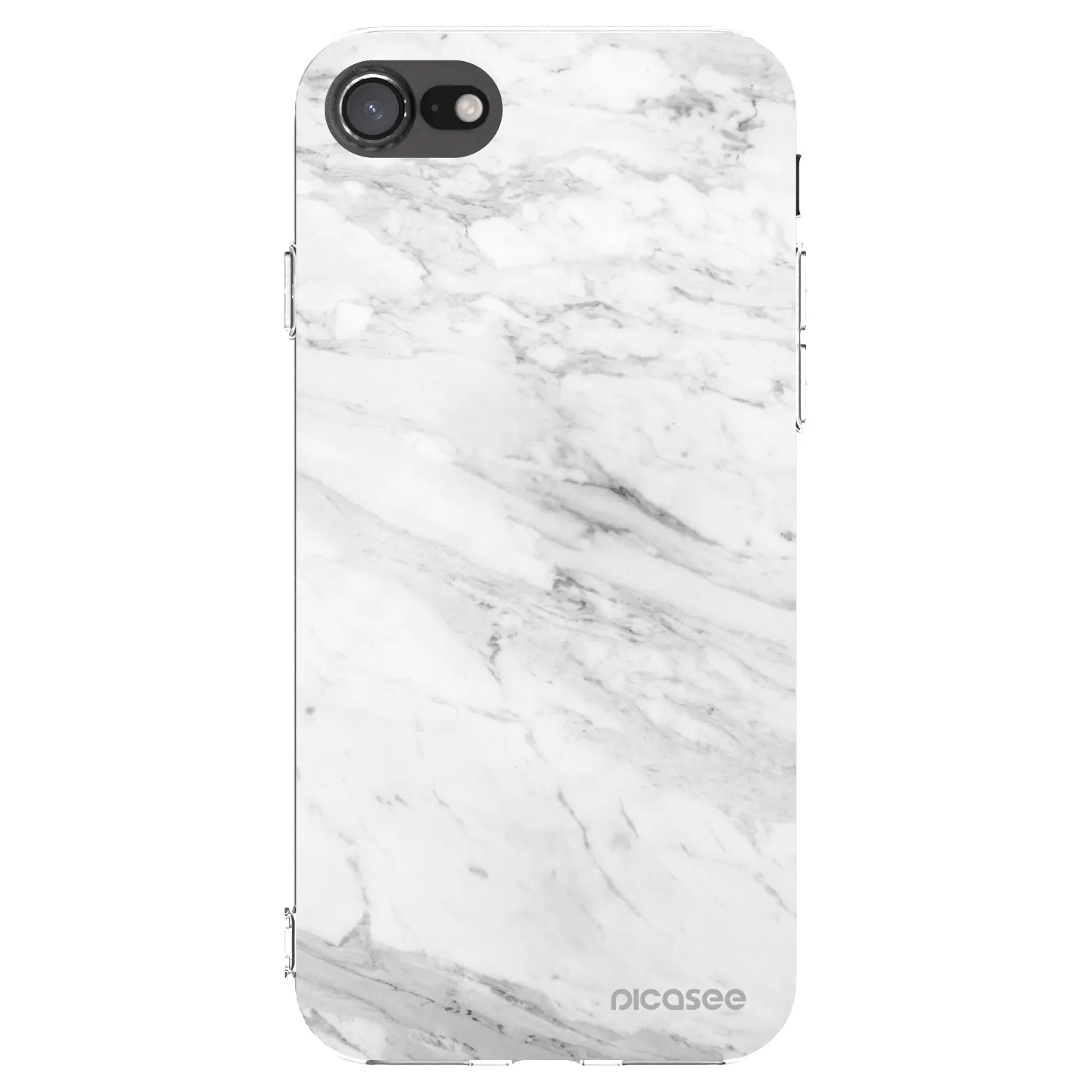 Picasee Apple iPhone 7 Hülle - Transparentes Silikon - White marble