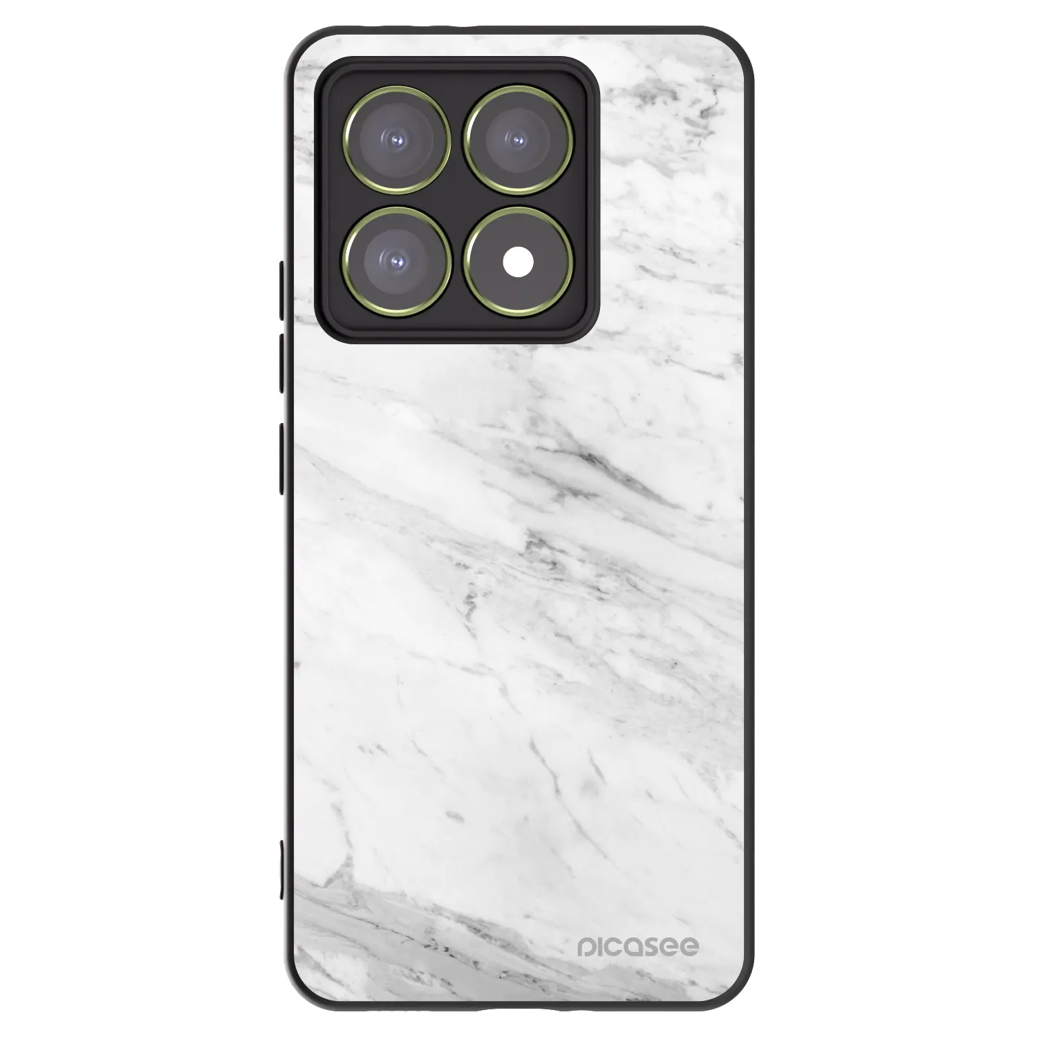 Picasee Xiaomi 14T Hülle - Schwarzes Silikon - White marble