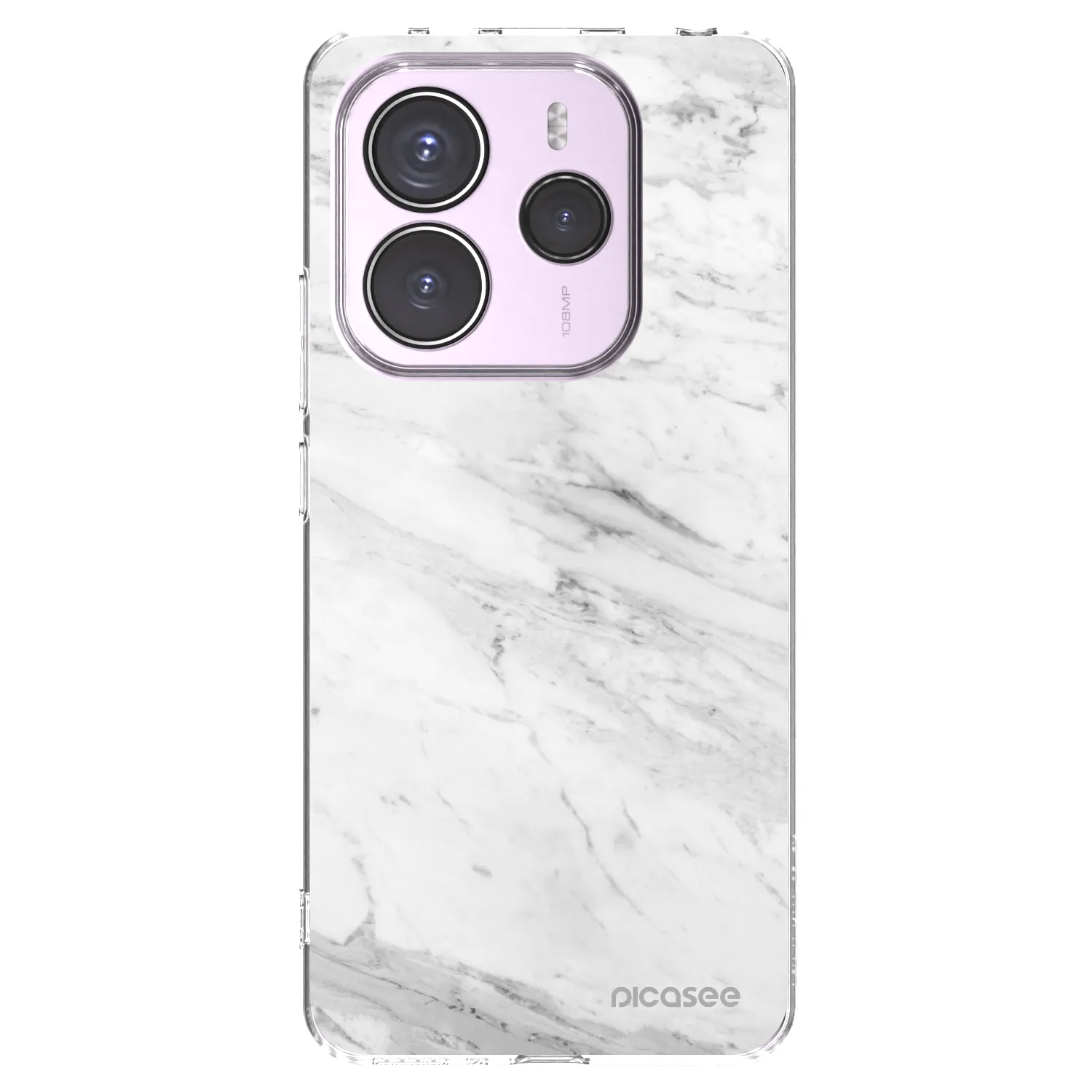 Picasee Xiaomi Redmi Note 14 5G Hülle - Transparentes Silikon - White marble