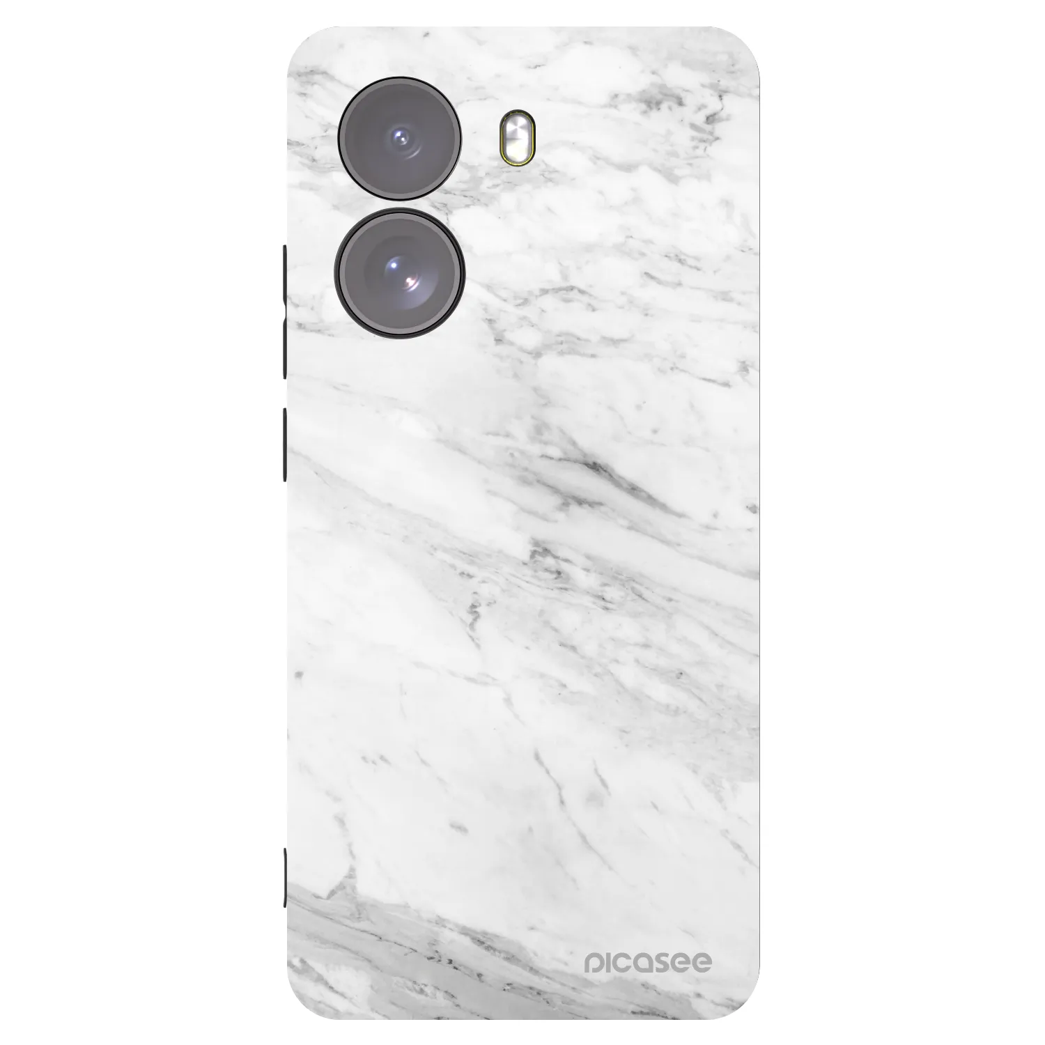 Picasee Xiaomi Poco X7 Hülle - Schwarzes Silikon - White marble