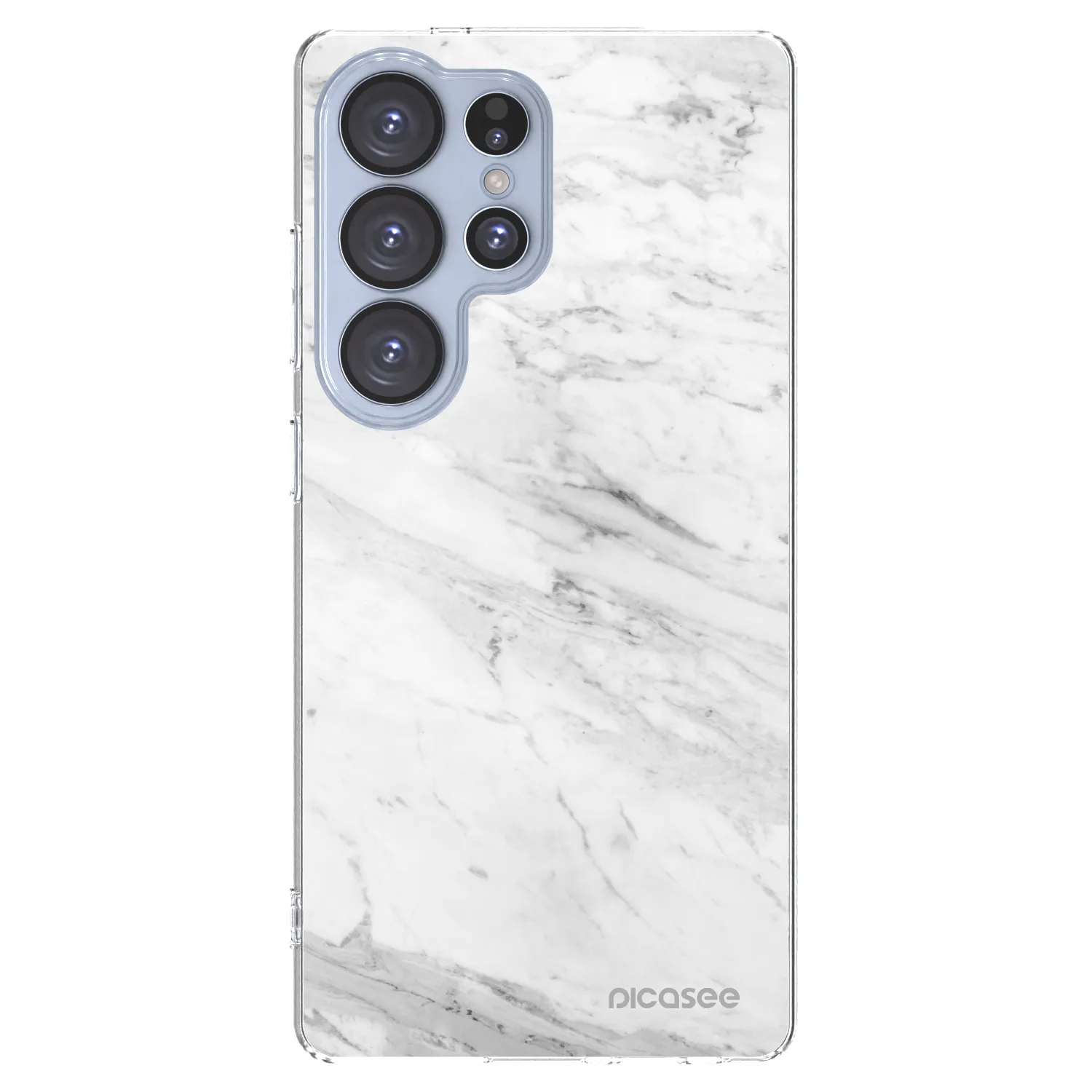 Picasee Samsung Galaxy S25 Ultra 5G Hülle - Transparentes Silikon - White marble