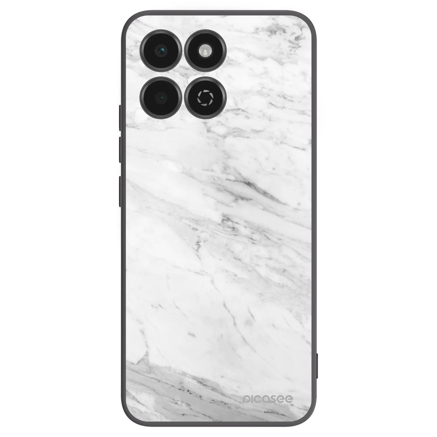 Picasee Honor 200 Smart 5G Hülle - Schwarzes Silikon - White marble