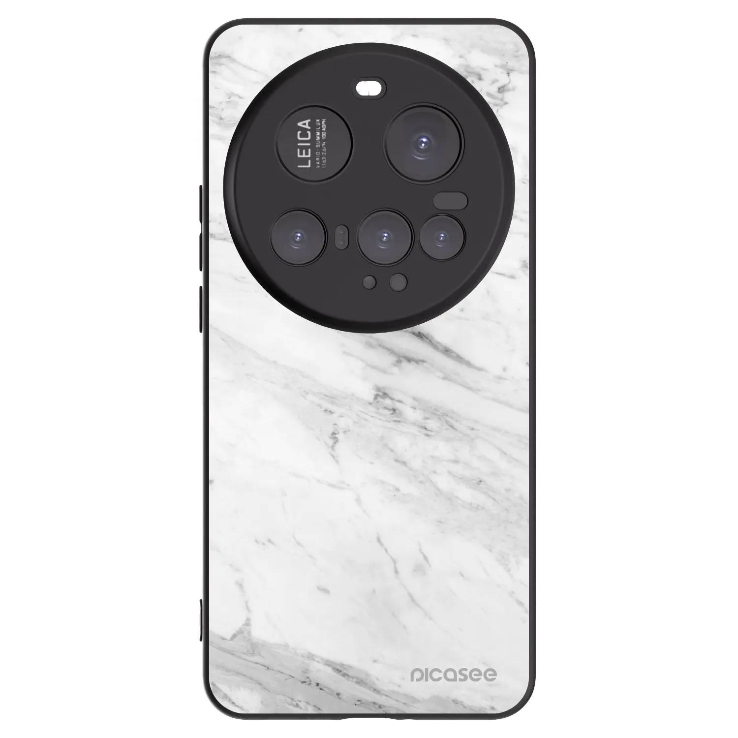 Picasee Xiaomi 15 Ultra Hülle - Schwarzes Silikon - White marble