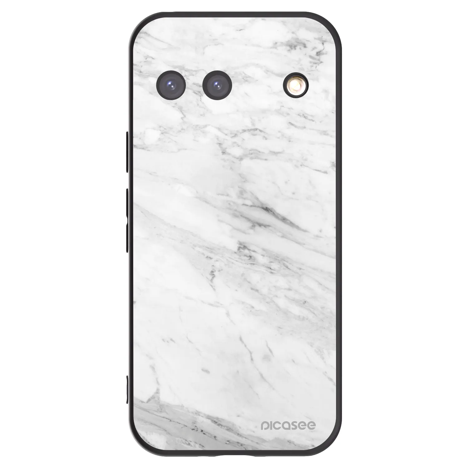 Picasee Google Pixel 9 Hülle - Schwarzes Silikon - White marble