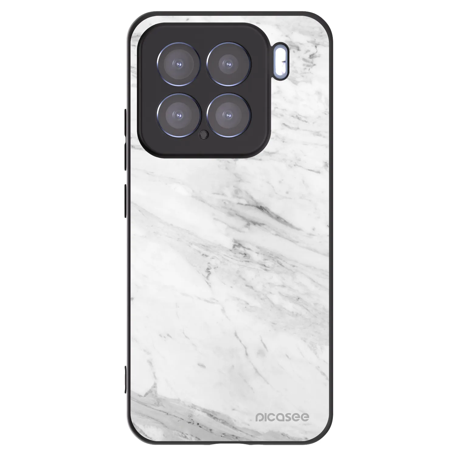 Picasee Xiaomi 15 Hülle - Schwarzes Silikon - White marble