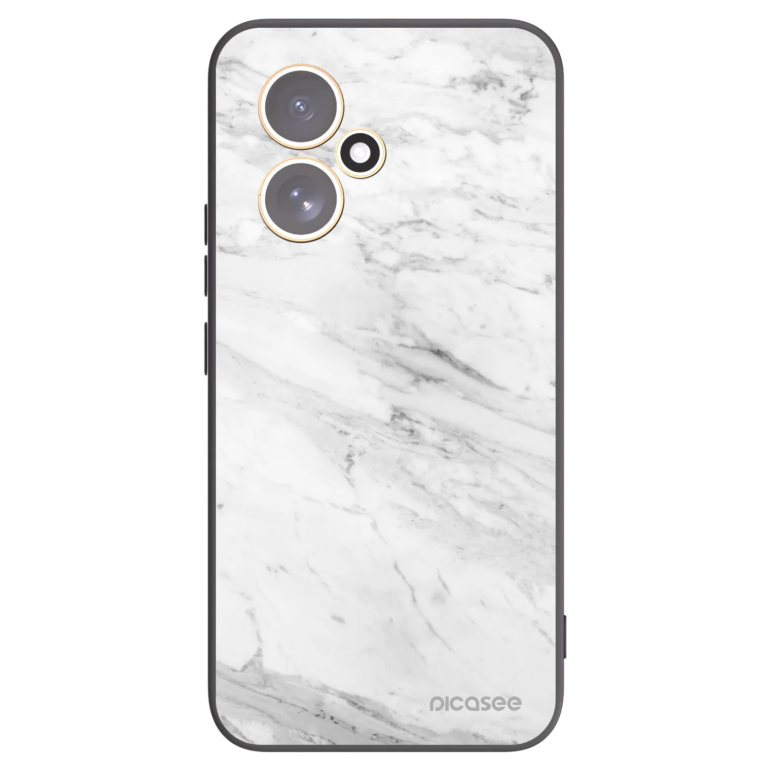 Picasee Honor 400 5G Hülle - Schwarzes Silikon - White marble
