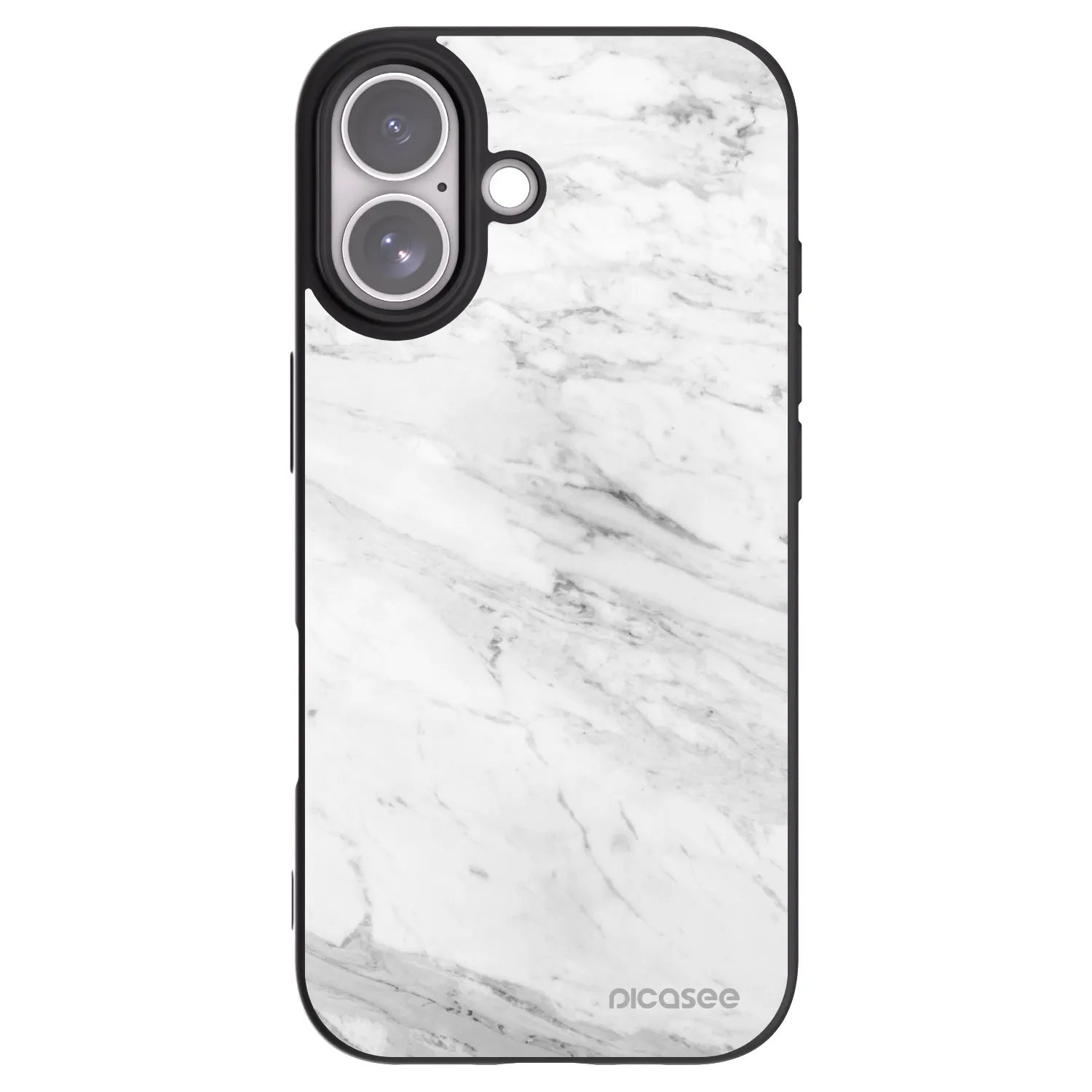Picasee Apple iPhone 17 Hülle - Schwarzes Silikon - White marble