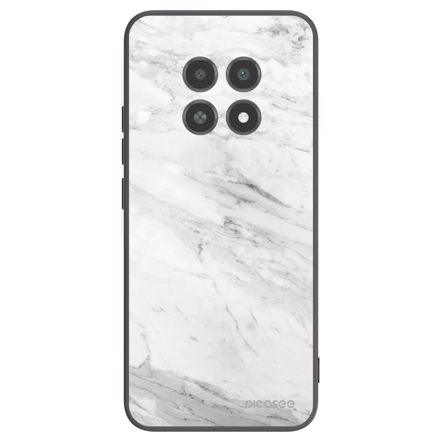 Picasee Realme 12X Hülle - Schwarzes Silikon - White marble