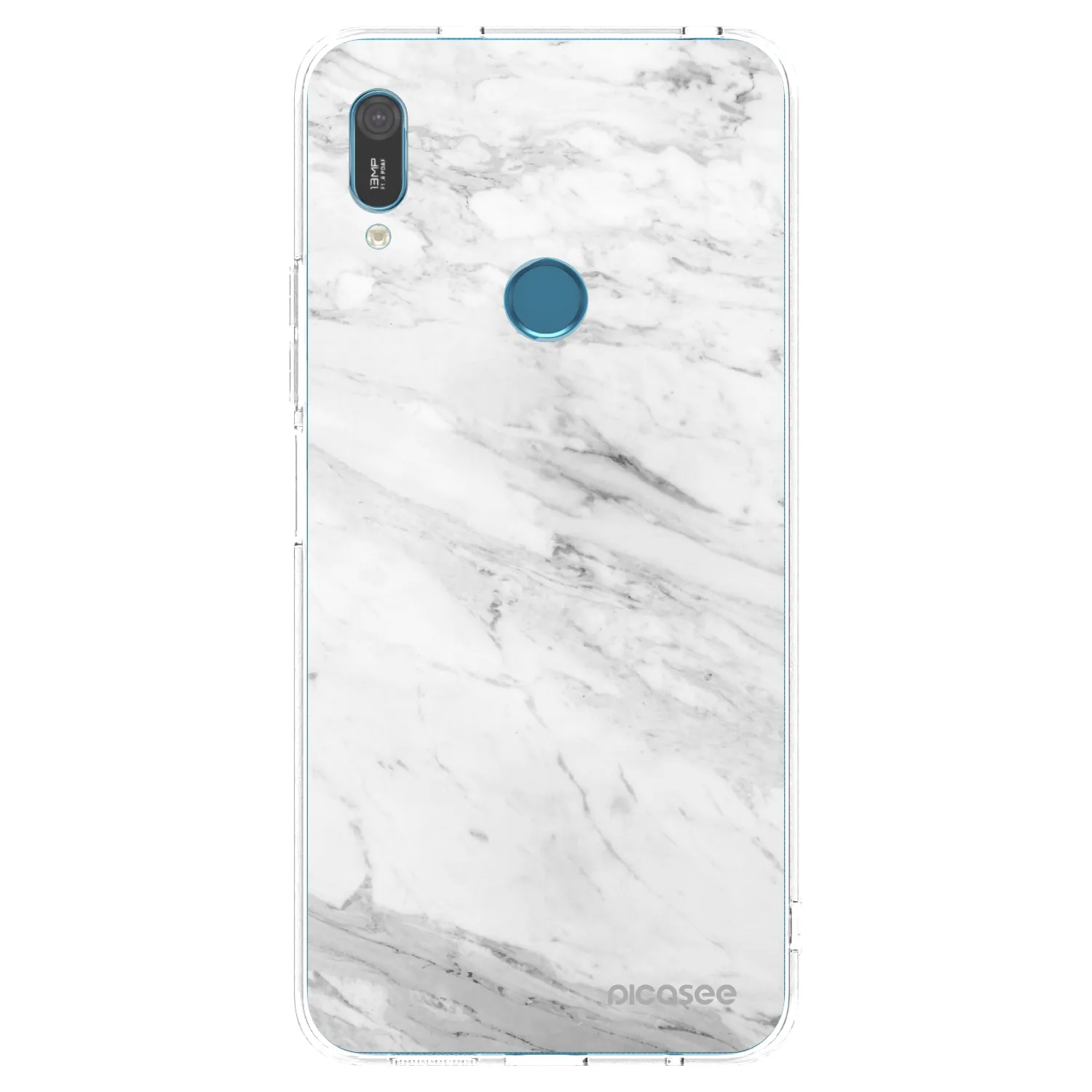 Picasee Huawei Y6 2019 Hülle - Transparentes Silikon - White marble
