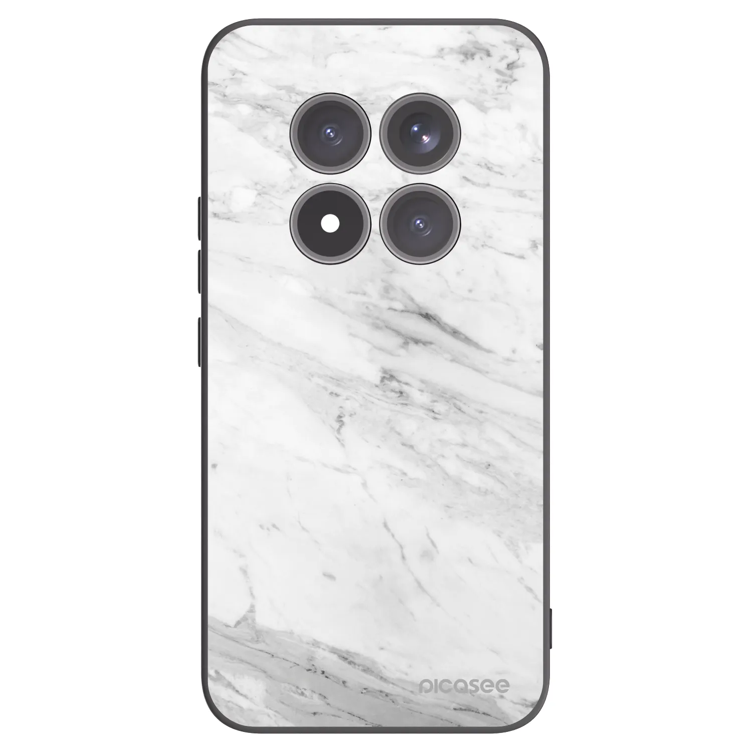 Picasee Xiaomi Redmi Note 15 Pro+ Hülle - Schwarzes Silikon - White marble