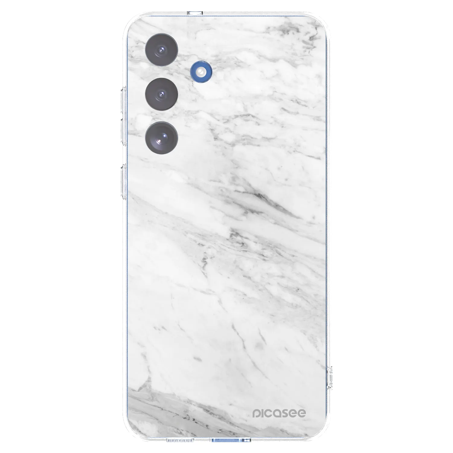 Picasee Samsung Galaxy S25 FE 5G Hülle - Transparentes Silikon - White marble