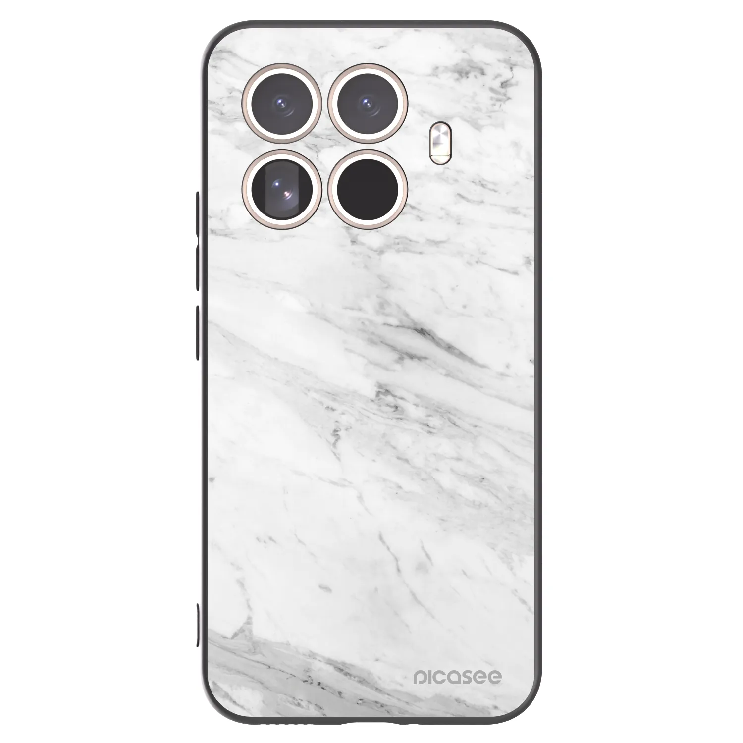 Picasee Xiaomi 15T Pro Hülle - Schwarzes Silikon - White marble
