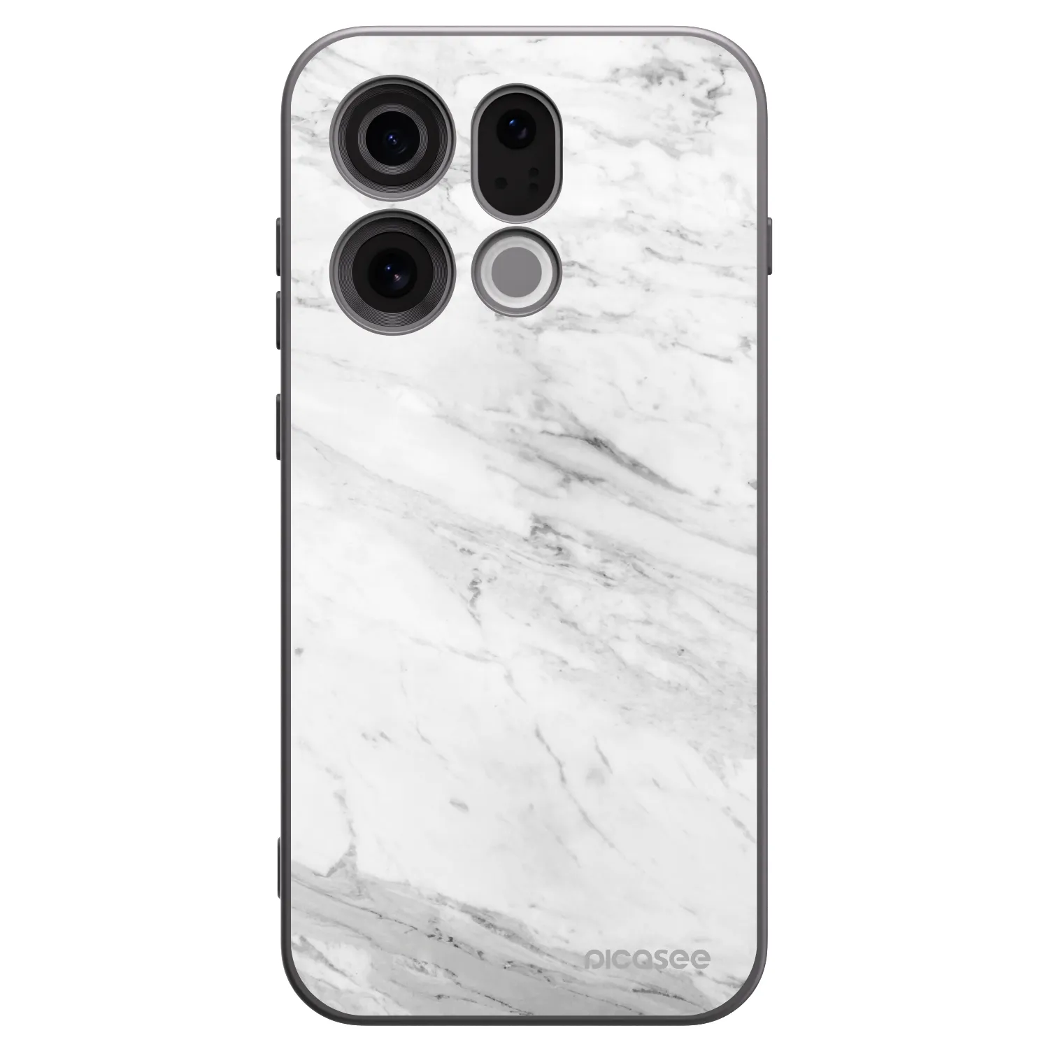 Picasee OPPO Find X9 Hülle - Schwarzes Silikon - White marble
