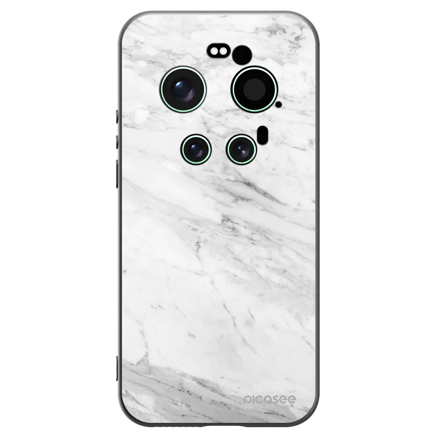 Picasee Xiaomi 17 Ultra Hülle - Schwarzes Silikon - White marble