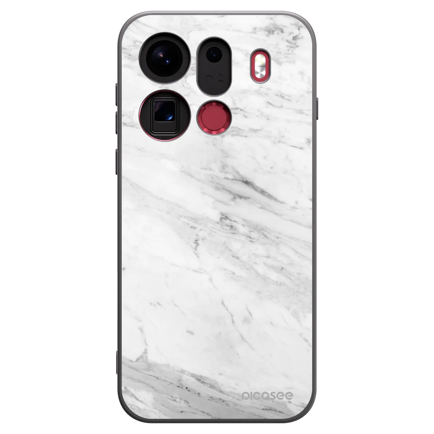 Picasee OPPO Find X9 Pro Hülle - Schwarzes Silikon - White marble