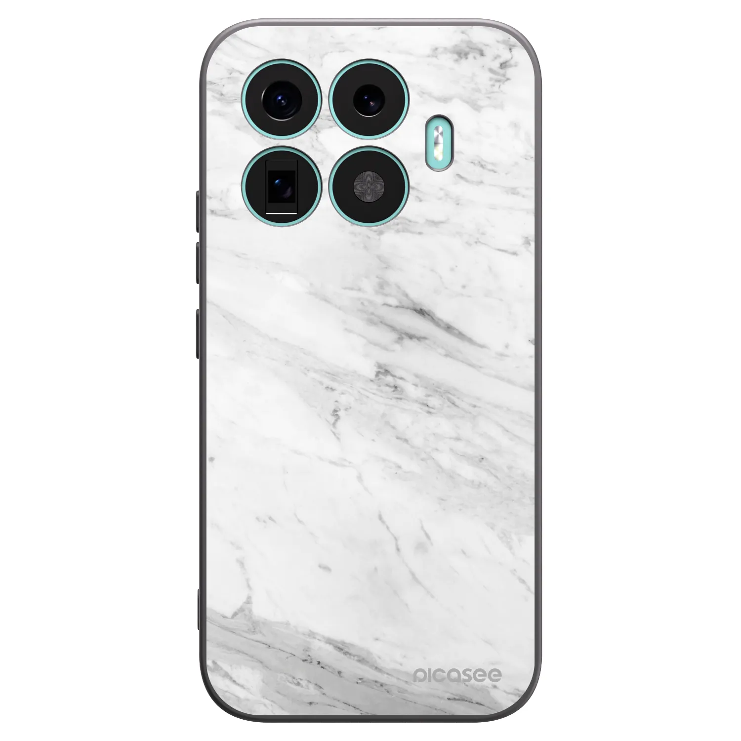 Picasee Xiaomi 17T Hülle - Schwarzes Silikon - White marble