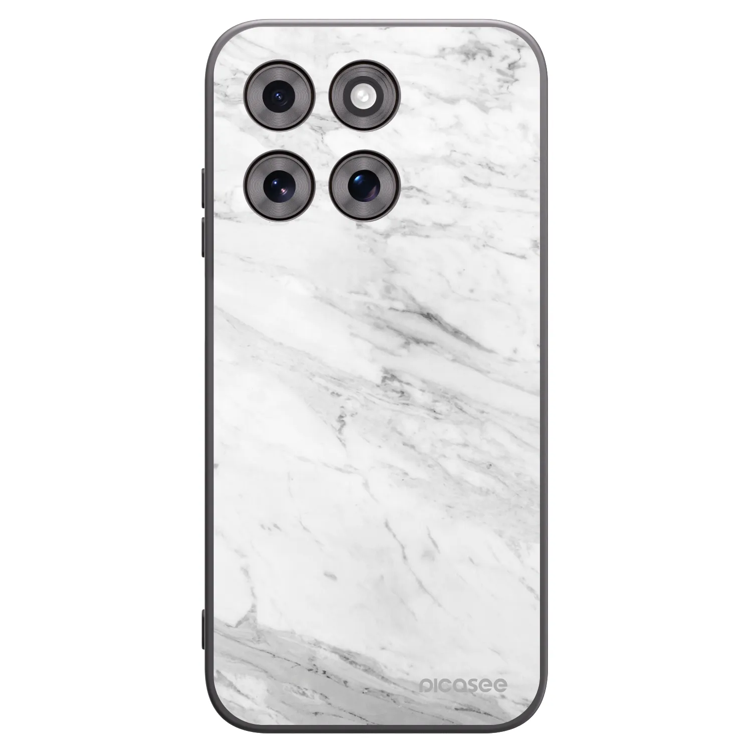 Picasee Motorola Moto G77 Hülle - Schwarzes Silikon - White marble