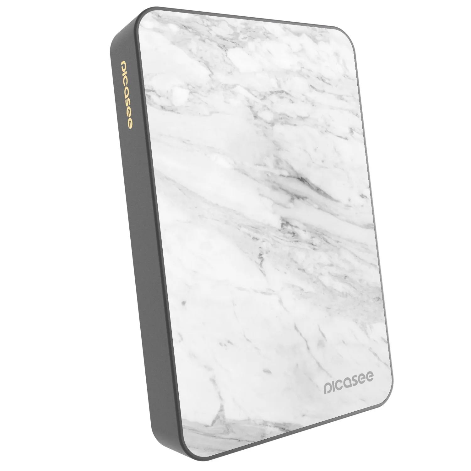 Picasee Powerbank mit MagSafe 10 000 mAh Grau - White marble
