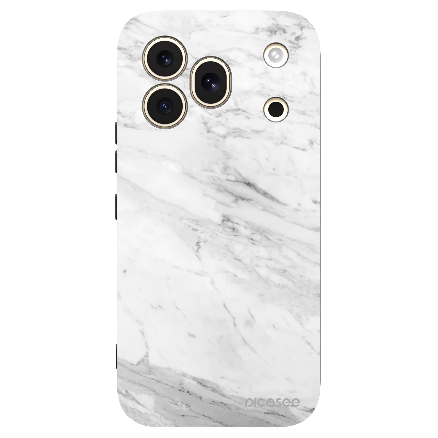 Picasee Honor 600 Pro Hülle - Schwarzes Silikon - White marble