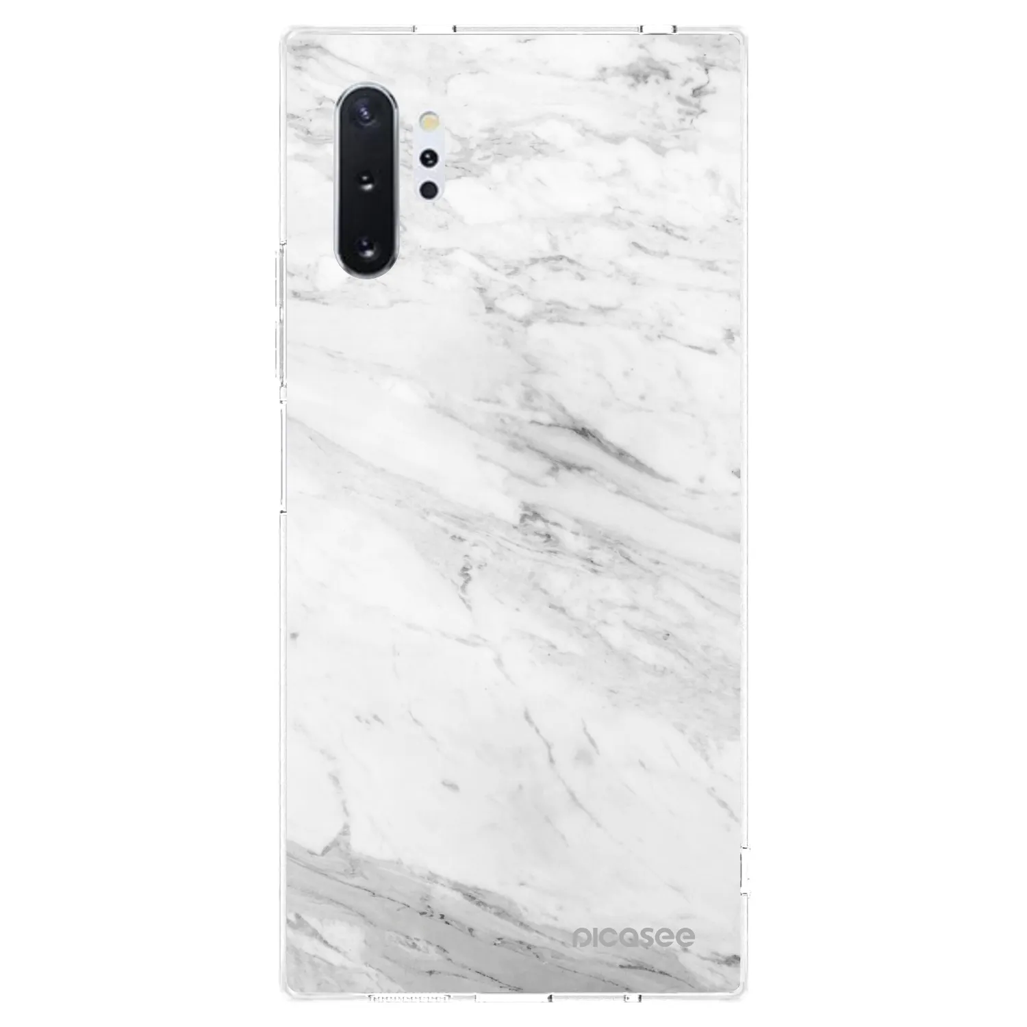 Picasee Samsung Galaxy Note 10+ N975F Hülle - Transparentes Silikon - White marble