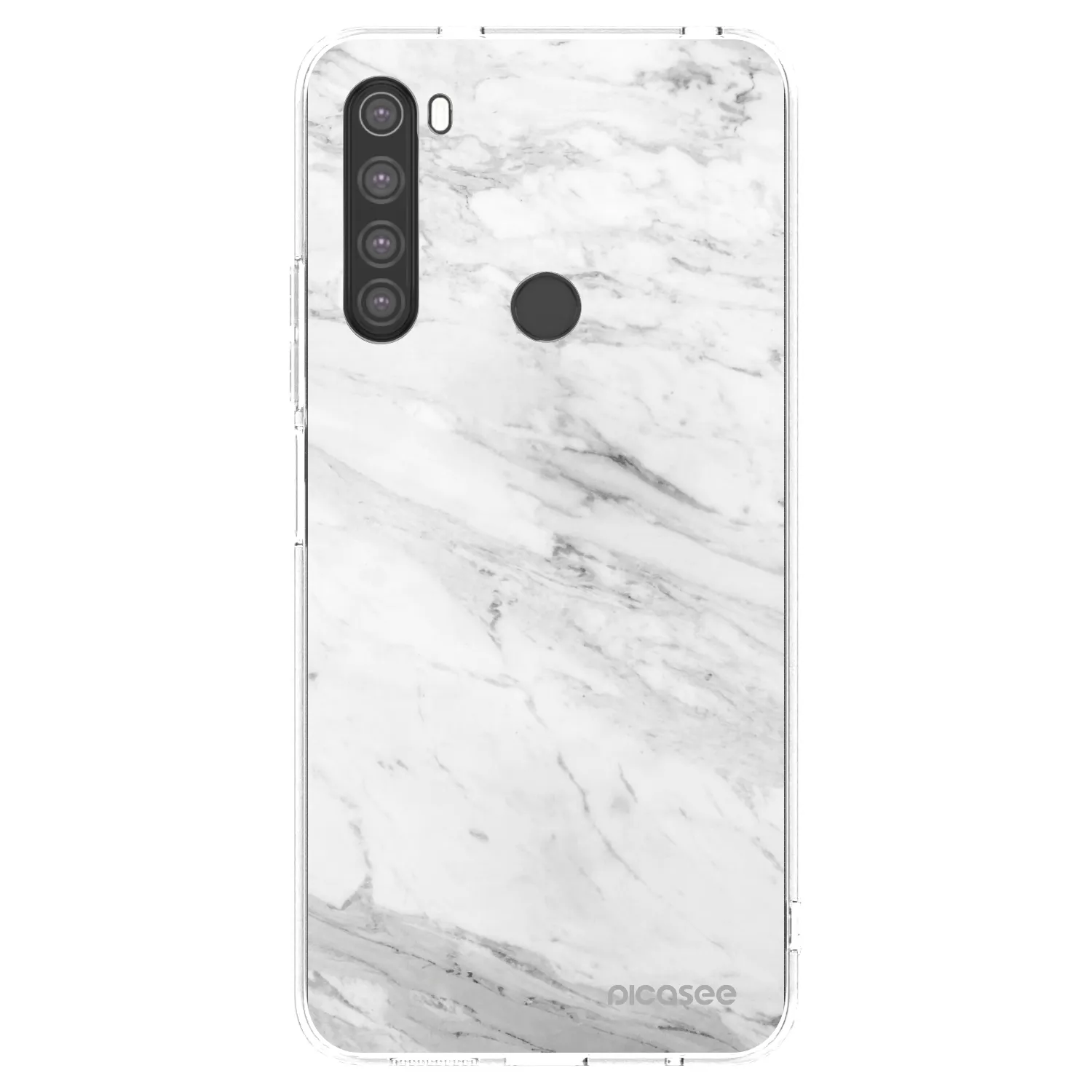 Picasee Xiaomi Redmi Note 8 Hülle - Transparentes Silikon - White marble