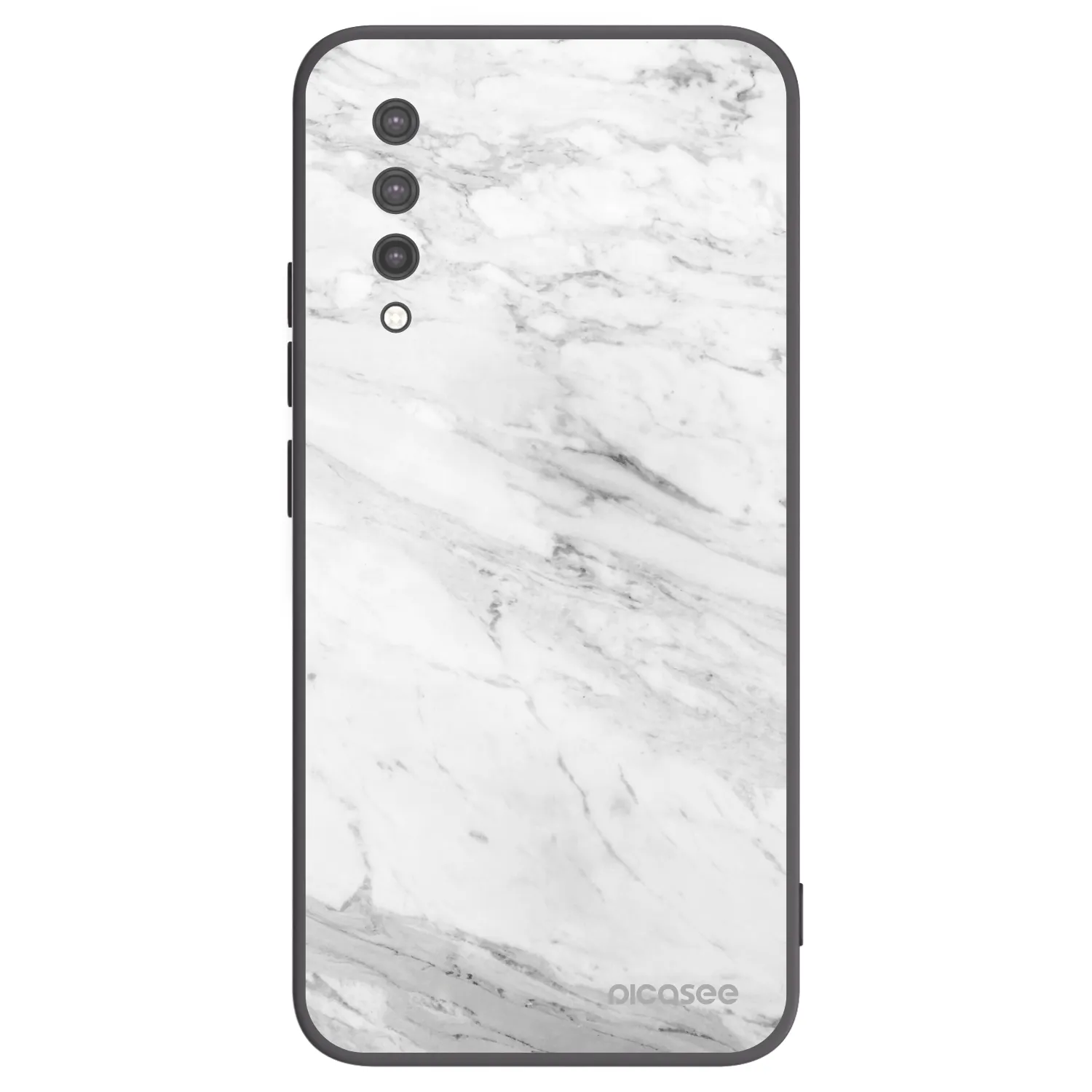 Picasee Xiaomi Mi 9 Lite Hülle - Schwarzes Silikon - White marble