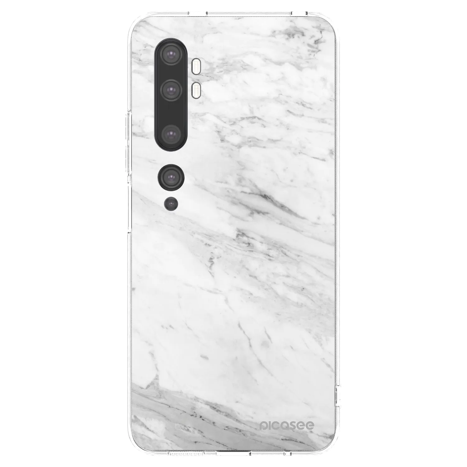 Picasee Xiaomi Mi Note 10 (Pro) Hülle - Transparentes Silikon - White marble
