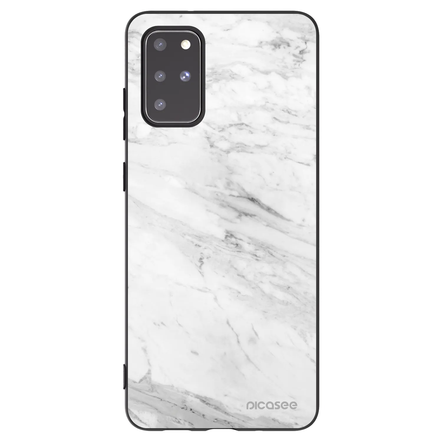 Picasee Samsung Galaxy S20+ G985F Hülle - Schwarzes Silikon - White marble