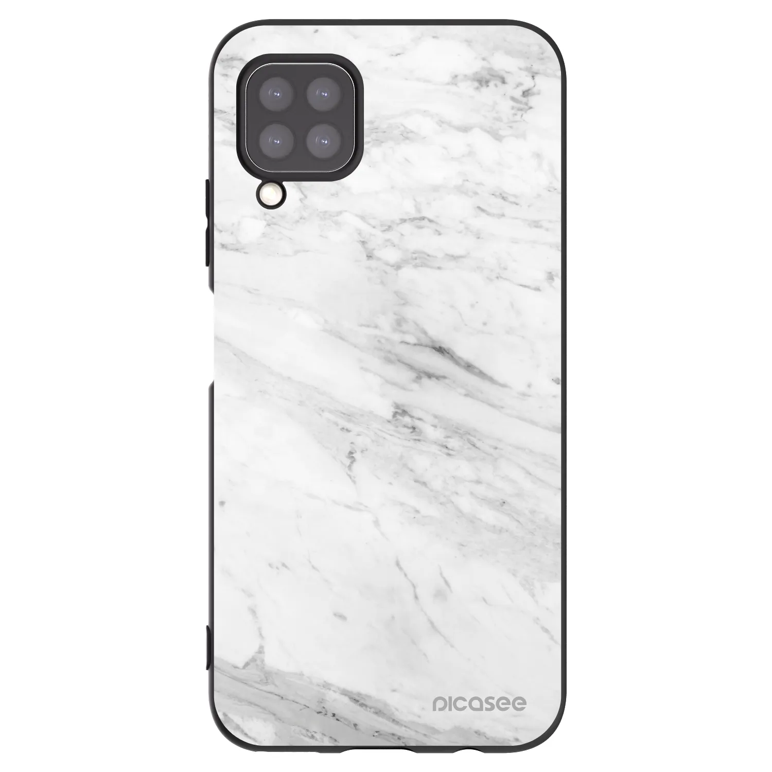 Picasee Huawei P40 Lite Hülle - Schwarzes Silikon - White marble