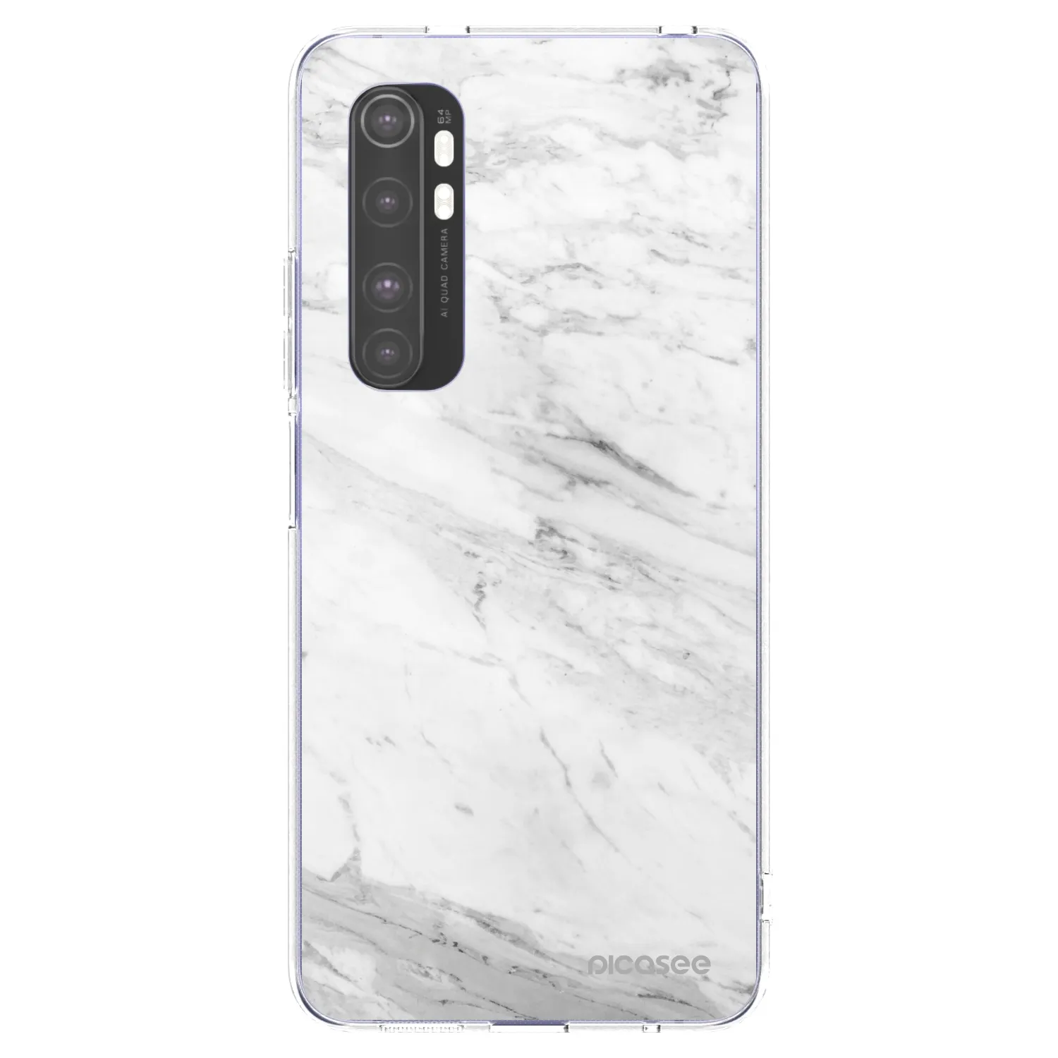 Picasee Xiaomi Mi Note 10 Lite Hülle - Transparentes Silikon - White marble