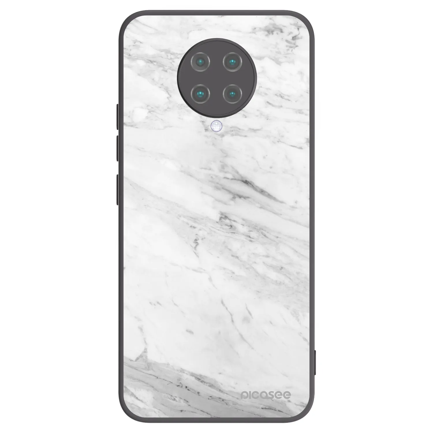 Picasee Xiaomi Poco F2 Pro Hülle - Schwarzes Silikon - White marble