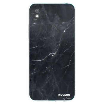 Picasee Xiaomi Redmi 9A Hülle - Schwarzes Silikon - Black marble