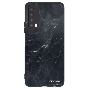 Picasee Huawei P Smart 2021 Hülle - Schwarzes Silikon - Black marble