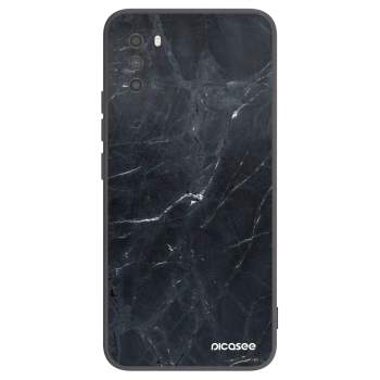 Picasee Xiaomi Poco M3 Hülle - Schwarzes Silikon - Black marble