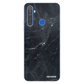 Picasee Realme 5 Hülle - Transparentes Silikon - Black marble