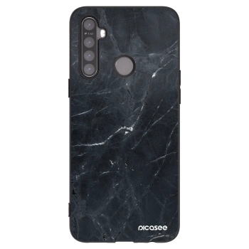 Picasee Realme 5 Hülle - Schwarzes Silikon - Black marble