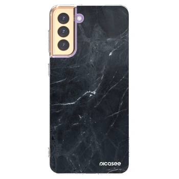 Picasee Samsung Galaxy S21+ 5G G996F Hülle - Transparentes Silikon - Black marble