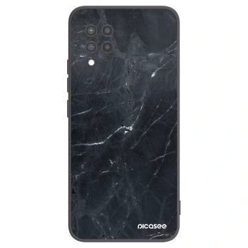 Picasee Samsung Galaxy A42 A426B Hülle - Schwarzes Silikon - Black marble