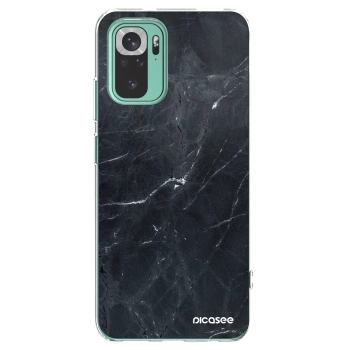 Picasee Xiaomi Redmi Note 10 Pro Hülle - Transparentes Silikon - Black marble