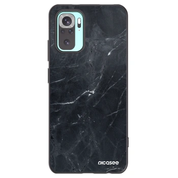 Picasee Xiaomi Redmi Note 10 Pro Hülle - Schwarzes Silikon - Black marble