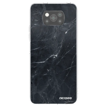 Picasee Xiaomi Poco X3 Pro Hülle - Schwarzes Silikon - Black marble