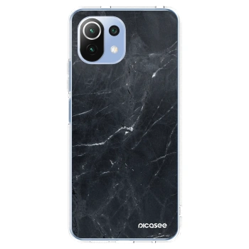 Picasee Xiaomi Mi 11 Lite Hülle - Transparentes Silikon - Black marble