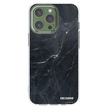 Picasee Apple iPhone 13 Pro Hülle - Transparentes Silikon - Black marble