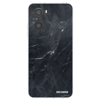 Picasee Xiaomi Poco F3 Hülle - Transparentes Silikon - Black marble